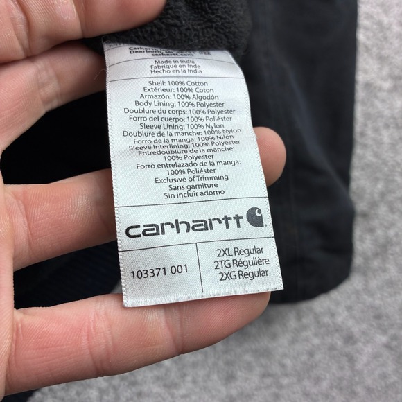 Carhartt Armstrong Active Jacket Mens 2XL Black Hooded Canvas Full Swing 103371 - Picture 5 of 7